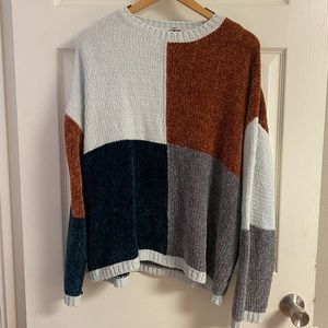 Color Block Chenille Sweater